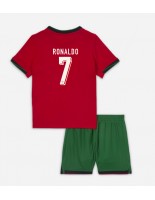 Portugal Cristiano Ronaldo #7 Hjemmedraktsett Barn EM 2024 Korte ermer (+ bukser)